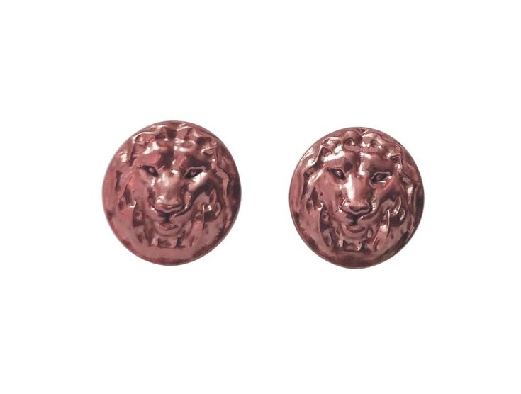 18 Karat Pink Gold Lion Pierced Earrings, The king of the jungle made especially for the ears now! Absolutely fearless. Can you hear the roar? It's so close to your ear now , I bet you could. Polished. 11.5 mm diameter./ or 3/8th inch Made to order in NYC , please allow 4 weeks. Lion Earrings, Pink Sapphire Earrings, Rose Gold Earrings Studs, Gold Lion, Morganite Diamond, Simple Stud Earrings, Rose Gold Studs, Gold Cufflinks, White Gold Earrings