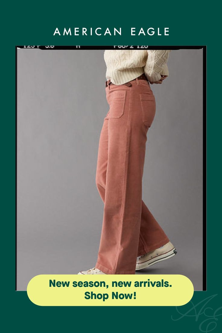 Corduroy with a hint of stretch/Zip fly with button closure/5-pocket styling/This pant is Real Good: Made with the planet in mind & a promise to continue to do better. American Eagle Corduroy Pants, Dark Brown Pants, White Jeans Men, Light Pink Sweaters, Athletic Fit Jeans, Secret Closet, The It Girl, Teen Clothes, Fall Pants