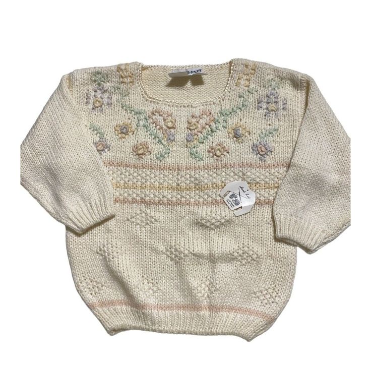 Paris Sport Club Sweater Women Medium Hand Knit Vintage Grandma Cottage Core. New With Tags. No Flaws. Grandma Sweater Outfit, Thrifted Sweaters, Grandma Sweaters, Twee Fashion, Thrift Wishlist, Grandma Cottage, Grandma Clothes, Lots Of Clothes, Bear Sweater