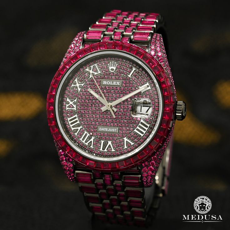 Montre Rolex | Montre Homme Rolex Datejust 41mm - Black & Red Ruby Or Noir Black Rolex, Rolex Watches For Men, Bracelet Tennis, New Rolex, Jewelry Accessories Ideas, Rolex Oyster Perpetual, Rolex Watch, Best Jewelry Stores, Rolex Gmt