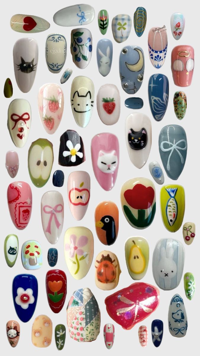 Funky Nail Art, Fake Nails Designs, Art Deco Nails, Hippie Nails, Punk Nails, Crazy Nails, Pretty Gel Nails, Really Cute Nails, Soft Nails