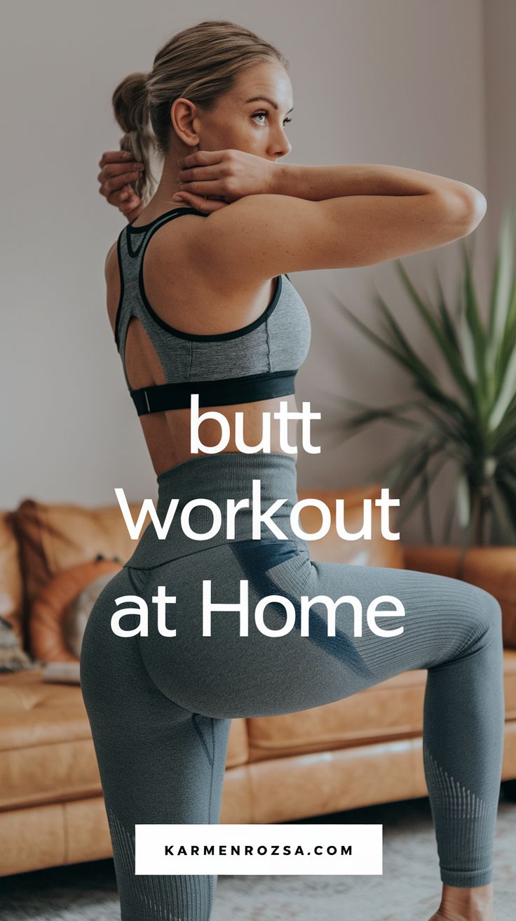 20-Minute At-Home Glute and Leg Workout – Booty Burn At Home - Karmen Rozsa Design Glute And Leg Workout, At Home Hiit, Toned Glutes, At Home Pilates, Home Hiit, Hiit Workout Routine, Home Pilates, Pulse Squats, Glute Workouts