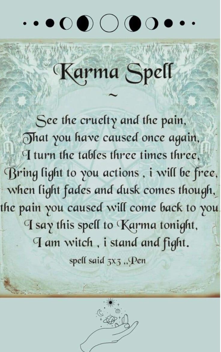 Instant Wish Spell, Witch Chants Magic Spells, Spell For Cheaters, Spells To Protect Yourself, Wiccan Chants And Spells, Witchcraft Chants Magic Spells, Powerful Banishing Spell, Karma Chant Spell, Chants For Witches