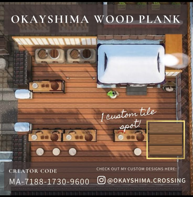 an overhead view of the floor plan for a house in okayshima wood plank