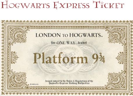 the hogwarts express ticket for london to hogwart's