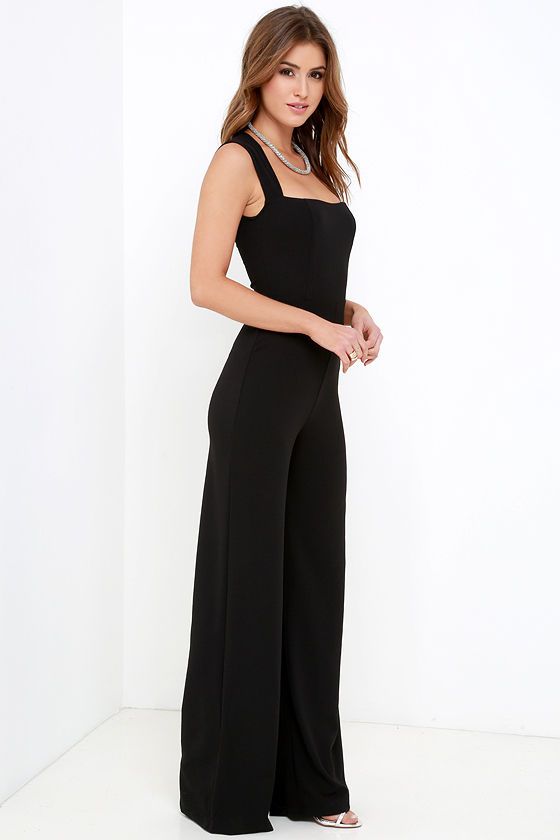 Enticing Endeavors Black Jumpsuit at Lulus.com! Elegant Sleeveless Jumpsuits And Rompers For Night Out, Elegant Sleeveless Jumpsuits For Night Out, Sleek Sleeveless Evening Jumpsuits And Rompers, Elegant Strapless Jumpsuit For Night Out, Elegant Structured Pantsuit For Party, Glamorous Strapless Jumpsuit For Spring Evening, Structured Fitted Pantsuit For Party, Glamorous Spring Evening Strapless Jumpsuit, Formal Solid Color Strapless Sleeveless Jumpsuit