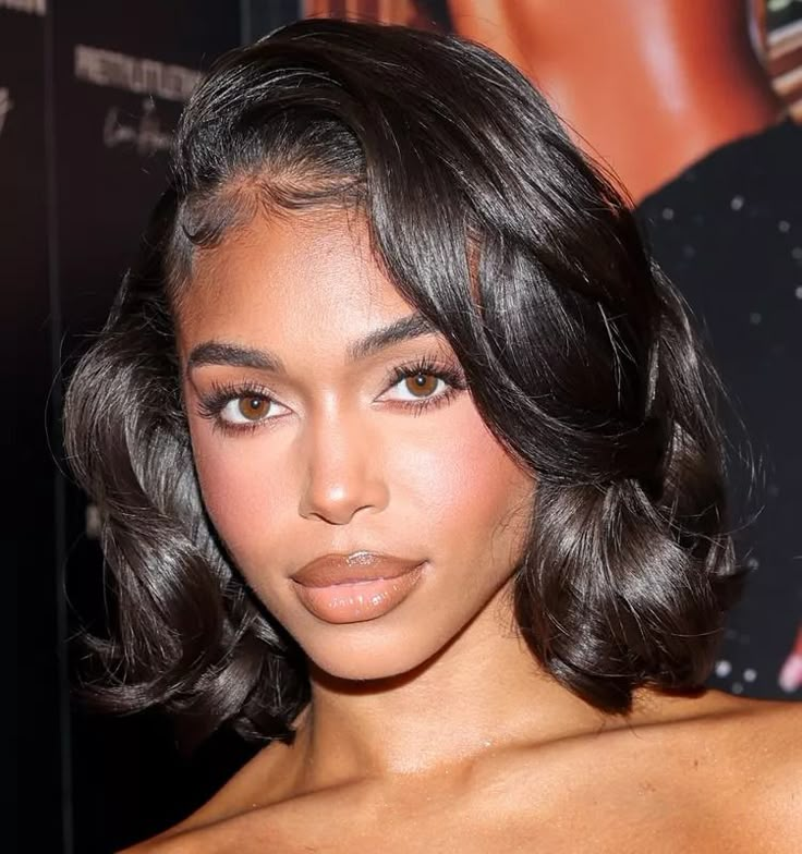 Lori Harvey Bob Hair, Lori Harvey Short Hair, Lori Harvey Bob, Lori Harvey Hair, Curling Iron Short Hair, Bob Blowout, Hair Blowout, Short Hair Inspo, Silk Press Natural Hair