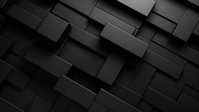 an abstract black wallpaper with squares and rectangles in the center is shown