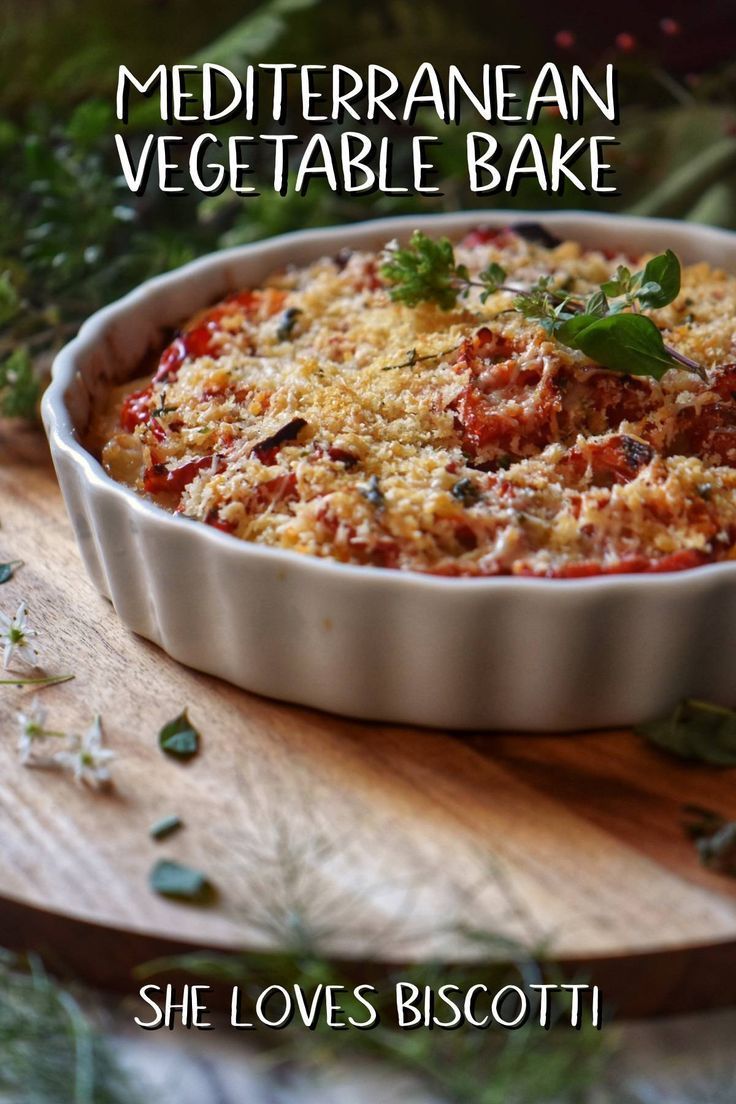 the cover of mediterranean veggie table bake