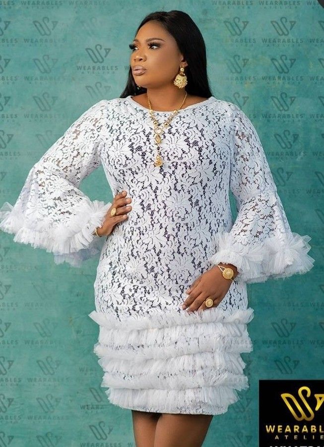 White Short Lace Gown, Short Lace Gown, Lace Short Gown Styles, Nigerian Lace Dress, Short Gown Styles, White Lace Dress Short, Lace Dress Classy, Nigerian Lace Styles Dress, Elegant White Dress