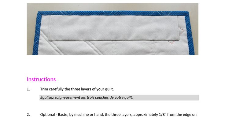 the instructions for how to sew an applique