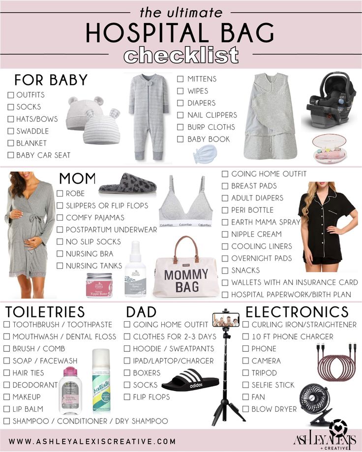 the ultimate hospital bag checklist for moms and dads is shown in this image