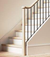 an empty room with stairs leading up to the second floor