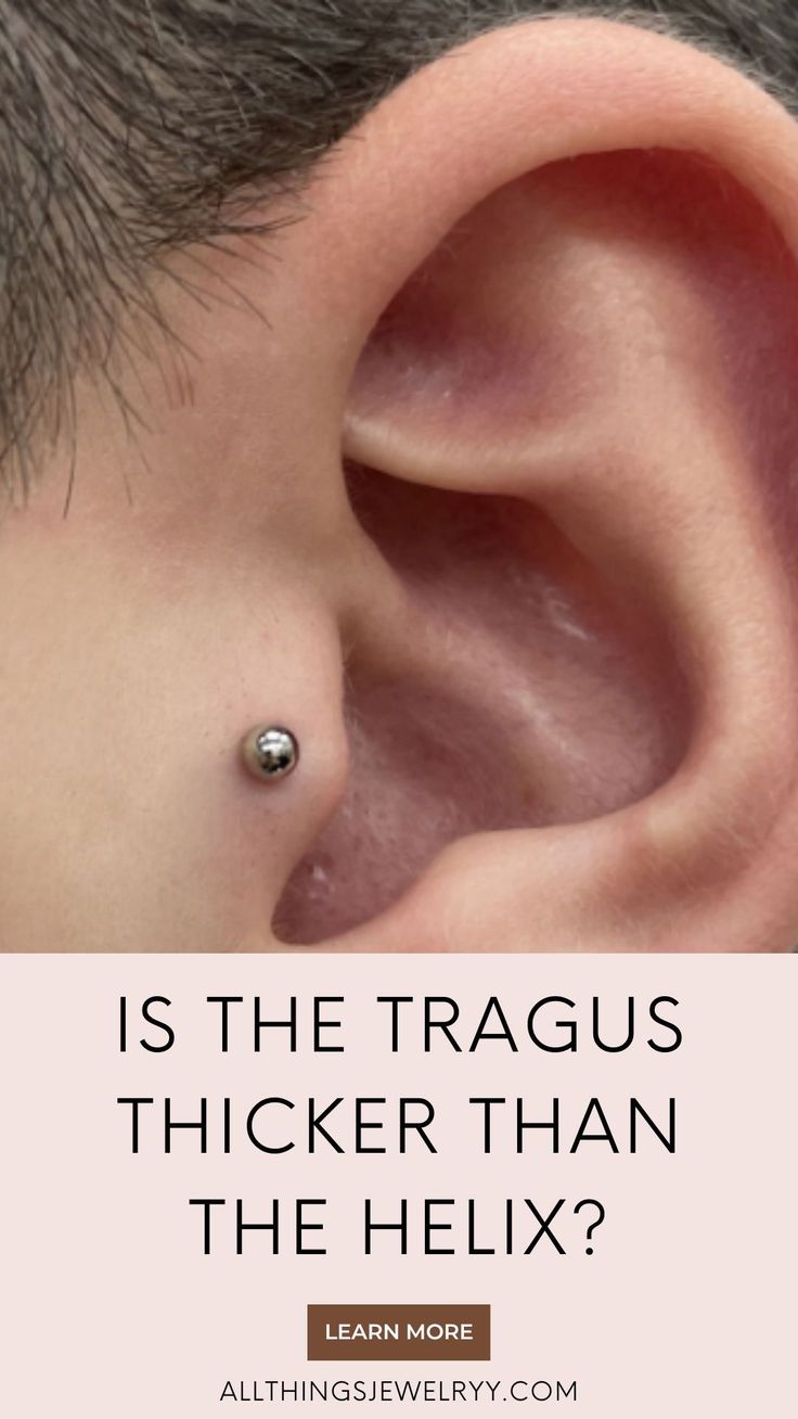 an ear with the words is the tragus thicker than the helix?