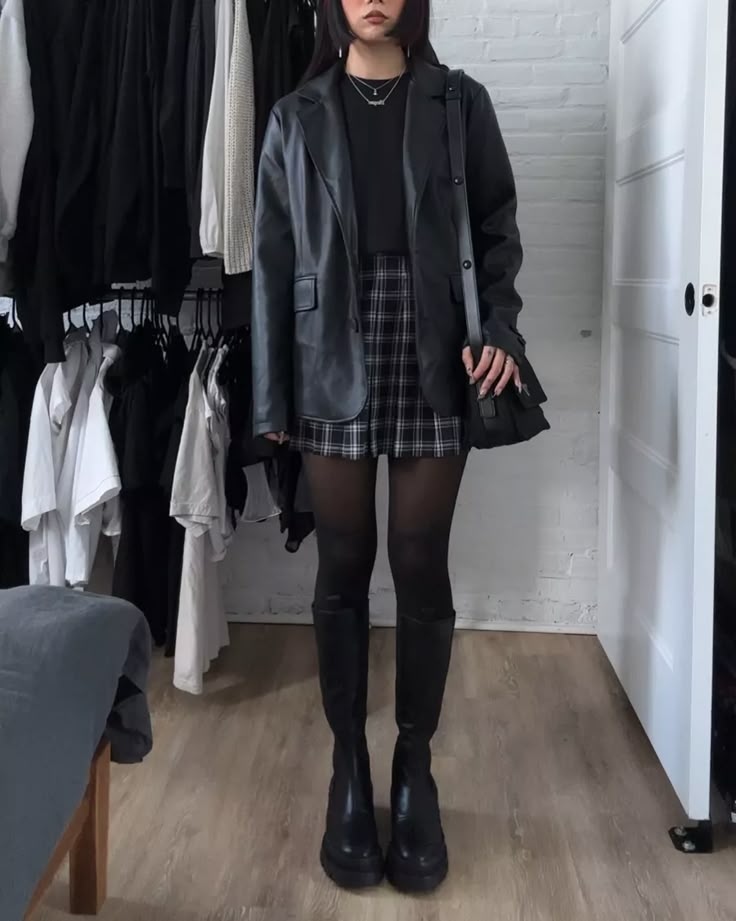 megmurayama on LTK Grunge Style 2023, All Black Outfit For Salon, Indie Film Aesthetic Outfits, Interesting All Black Outfits, Comfy Goth Outfits Grunge, Prep Grunge Outfits, Edgy Cool Girl Style, Geeky Chic Fashion Style, Alt First Date Outfit