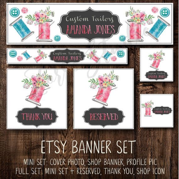 the etsy banner set is ready to be used for any item in this package