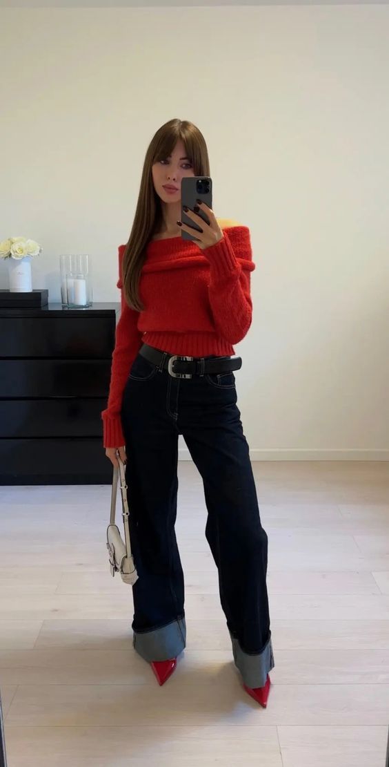 Traje Cowgirl, Skandinavian Fashion, Downtown Outfits, American Beauty, Mode Inspo, Red Outfit, Winter Fits, 가을 패션, Looks Style