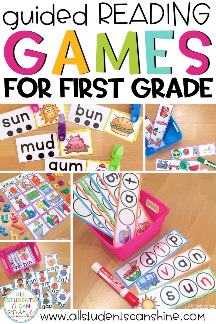 a collage of games for first grade students to practice their reading skills and spelling