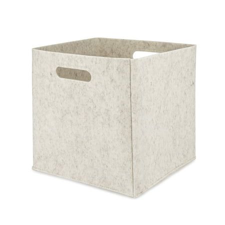 a white storage box with handles on the top and bottom, in front of a white background