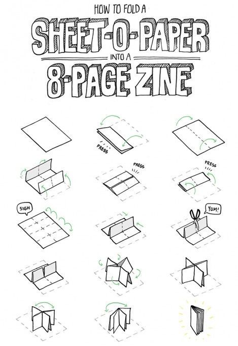 how to fold a sheet - to - paper and page - zine on facebook