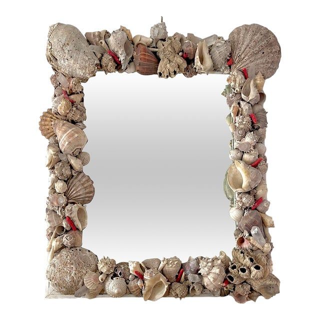 there is a mirror made out of seashells