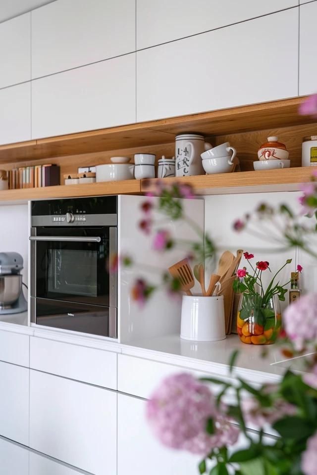 Smart Microwave Wall Shelf Ideas for Kitchens Microwave Wall Shelf, Smart Microwave, Mounted Microwave, Small Kitchen Counter, Wall Shelf Ideas, Microwave Storage, Microwave Cabinet, Microwave Shelf, Microwave Stand