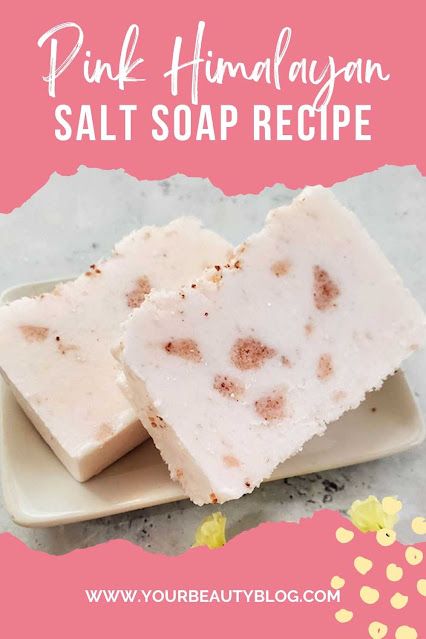 pink himalayan salt soap recipe on a plate