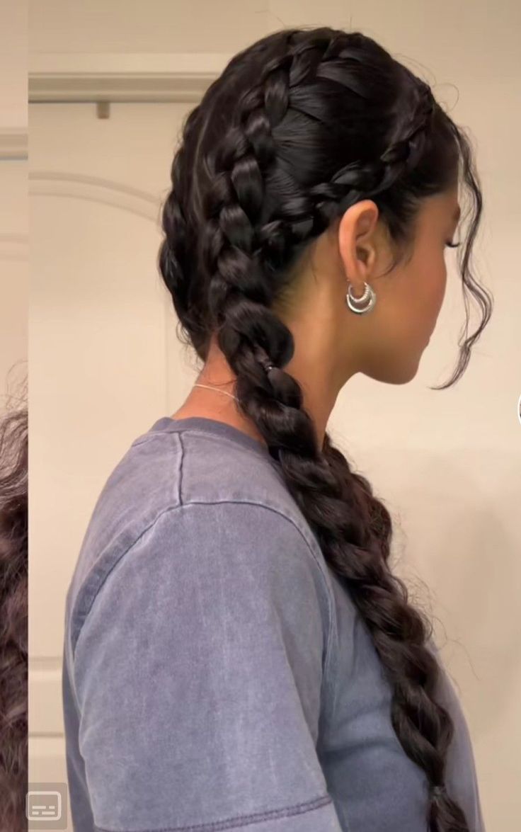 Easy Braided Hairstyles Medium Hair, Braids Layers, French Braids Black Hair, Hairstyle Inspo, Slick Hairstyles, Hair Stylist Life, Volleyball Hairstyles, Braids For Black Hair, French Braid