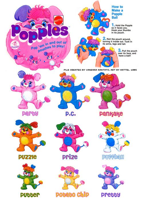 an advertisement for poppies featuring cartoon bears and clowns, with the words poppies written