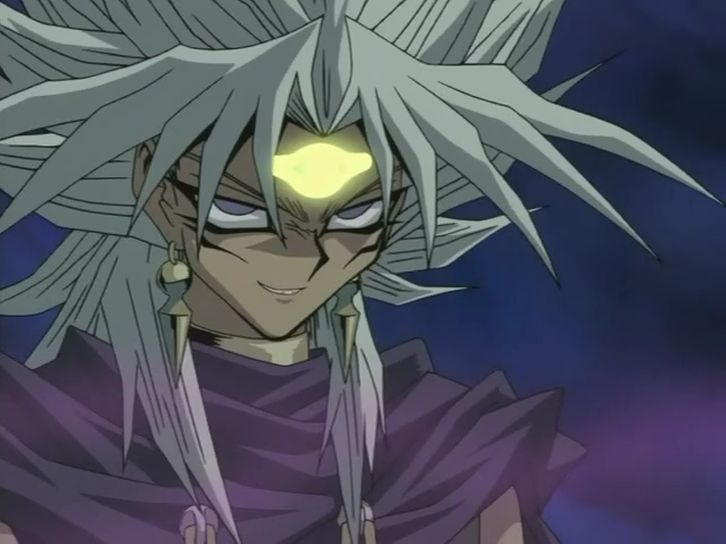 an anime character with grey hair and yellow eyes