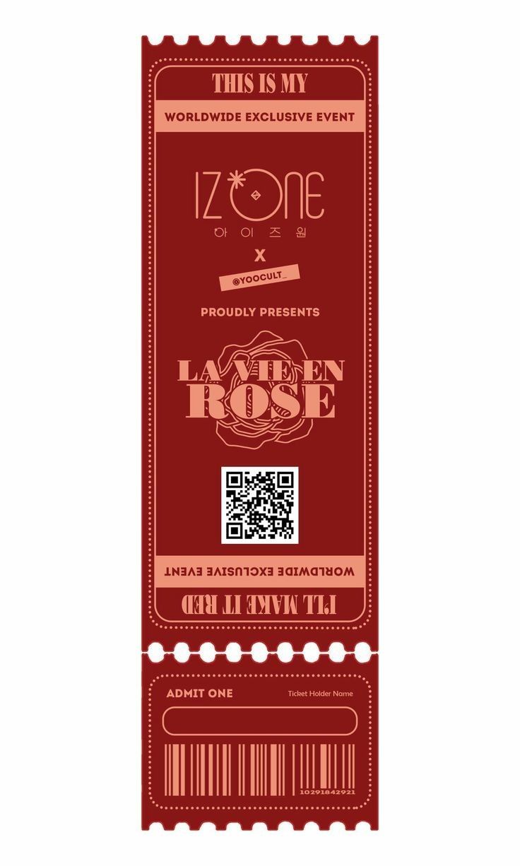 a red ticket with the word zonen rose on it