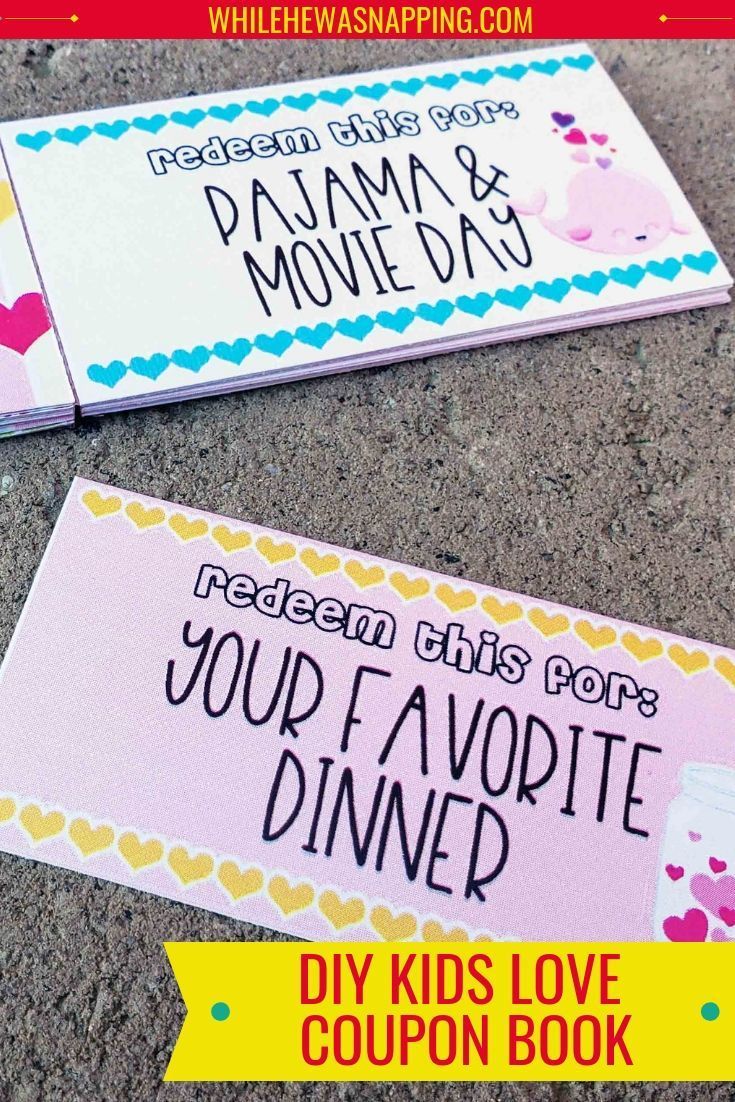 two coupons for valentine's day are sitting on the ground