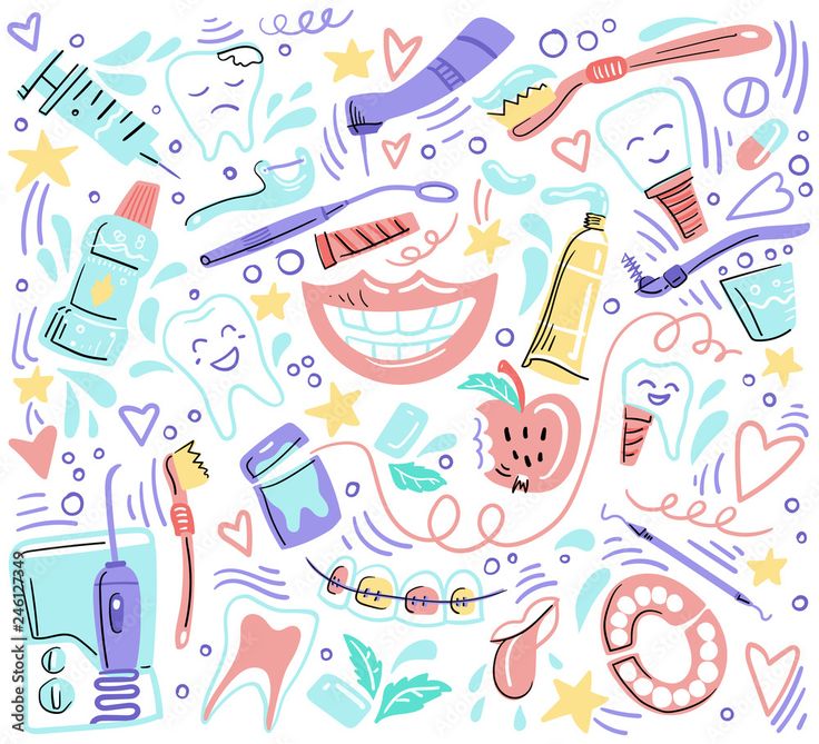 Baixe vetor de Stomatology. Dental care. Hand drawn elements. Doodle do Stock e explore vetores semelhantes no Adobe Stock. Fake Braces, Dental Wallpaper, Dentist Art, Tooth Cartoon, Teeth Art, Dental Hygiene School, Dentist Humor, Dental Office Decor, Hand Drawn Elements