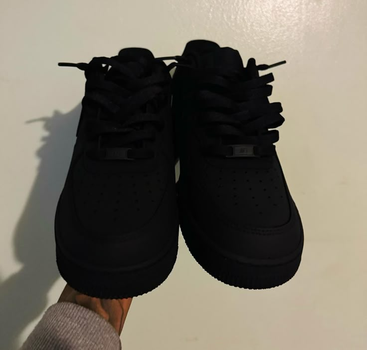 Darkest Shoes in the world, absorbs light and hides in the shadows Shoes For Men Sneakers, Black Air Force 1, Heels And Sneakers, Nike Kicks, Male Shoes, All Black Shoes, In The Shadows, Swag Shoes, Streetwear Men