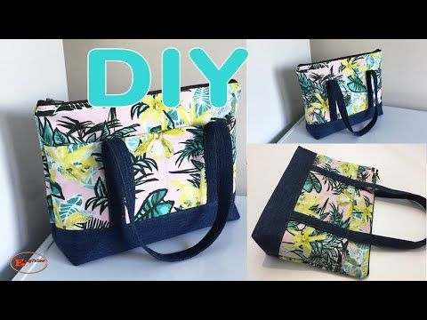 the diy tote bag is made with fabric