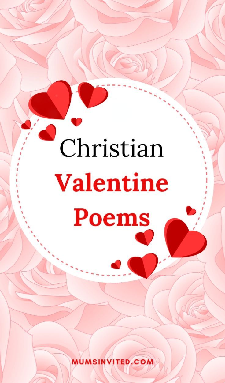 christian valentine poem with hearts and roses in the background