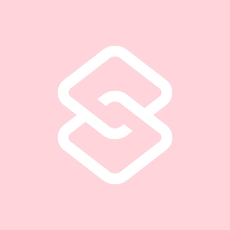 the letter s in white on a pink background