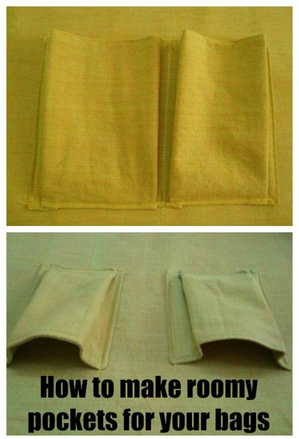 how to make roomy pockets for your bags with pictures on the bottom and inside