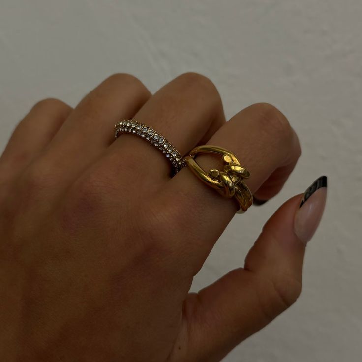 Gold Chain Ring for Women, Gold Filled Chain Ring, Knot Statement Ring, Minimalist Statement Ring, Chunky Gold Ring, Thick Gold Ring for Her - Etsy Gold Infinity Promise Jewelry, Gold Open Ring With A Modern Twist, Trendy Gold Crystal Metal Ring, Trendy 14k Gold Open Ring Jewelry, Modern Twist Gold Open Ring Jewelry, Modern Twist Open Gold Ring, Trendy Open Ring For Promise Occasion, Trendy Open Ring For Promise, Trendy Yellow Gold Metal Rings