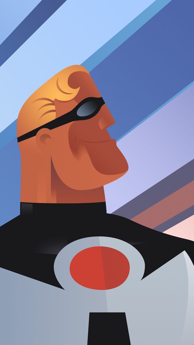 an animated man with sunglasses on his face