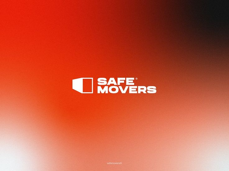 the safe movers logo is shown on a red background