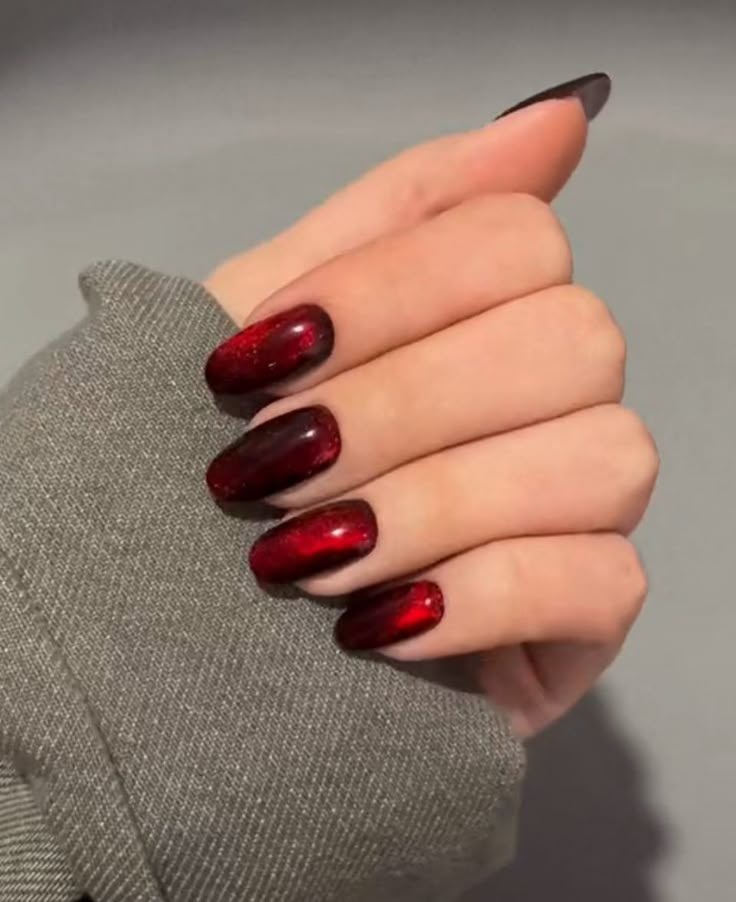 Nails Cat Eye, Makeup Nails Art, Make Up Inspo, Nail Art Inspiration, Red Ruby, False Nails, Feet Nails, How To Do Nails, Red Nails