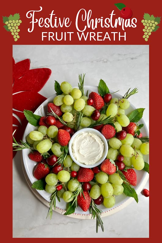 a white plate topped with grapes and strawberries