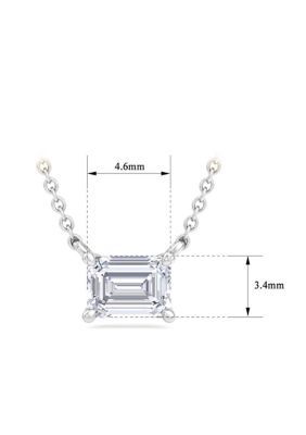 This lab grown diamond necklace features one emerald cut lab grown diamond in G-H color, VS2 clarity weighing approximately 1/3 carat. This necklace is in 14 karat yellow gold and has an 18 inch cable chain with a spring-ring clasp. | Belk & Co Lab Created 1/3 Carat Emerald Cut Lab Grown Diamond Solitaire Necklace In 14 Karat Yellow Gold, White Emerald Cut Moissanite Necklace With Prong Setting, Anniversary Solitaire Necklace With Emerald Cut In Prong Setting, Anniversary Emerald Cut Solitaire Necklace With Prong Setting, Emerald Cut Solitaire Necklace For Anniversary With Prong Setting, Emerald Cut Solitaire Necklace With Prong Setting For Anniversary, Emerald Cut Solitaire Diamond Necklace For Anniversary, Emerald Cut Moissanite Necklace For Anniversary, Anniversary Baguette Cut Diamond Solitaire Necklace, Emerald Cut Solitaire Diamond Necklace As Gift