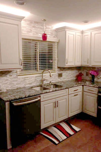 the kitchen is clean and ready for us to use in its new owner's home