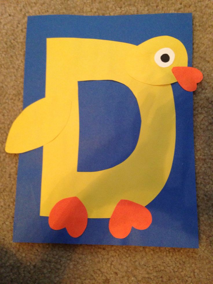 the letter d is made out of construction paper