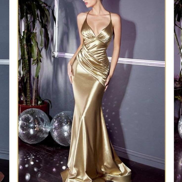 This Beautiful Floor Length Fitted Stretch Satin Sheath Evening Gown For Your Next Formal Event. This Long Sleeveless Wide Strap Formal Dress In Red Features A Gathered Waistband, Ruched Deep Sweetheart Neckline And Open Criss-Cross Back Color:Gold Satin Mermaid Dress, Mermaid Long Bridesmaid Dresses, Dressing Table Ideas, Ballroom Dance Dress, Satin Evening Gown, Cinderella Divine, Dresses Dinner, Strapless Prom Dress, Dresses Australia