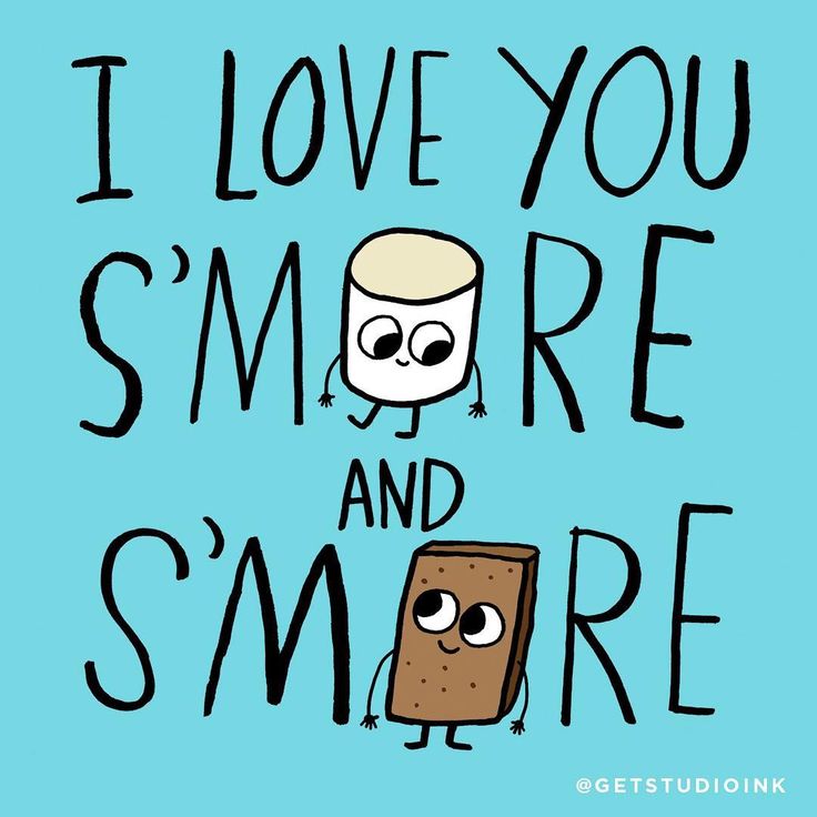 i love you s'more and smore poster with an image of a piece of cake