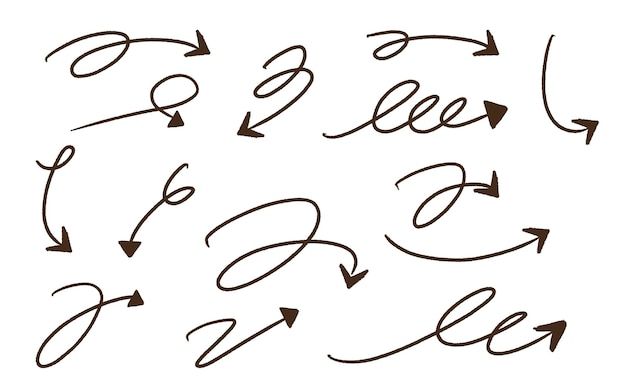 handwritten cursive arrows in black ink on white paper with the words free to use