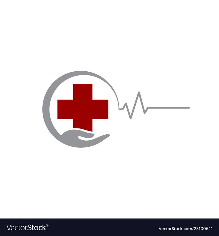 a hand holding a red cross and heartbeat